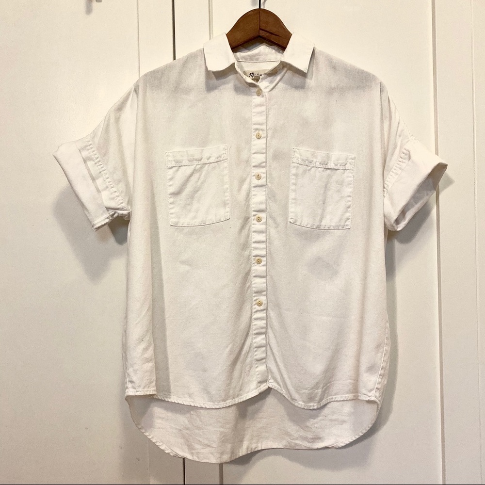 Madewell White Cotton Courier Shirt (S)